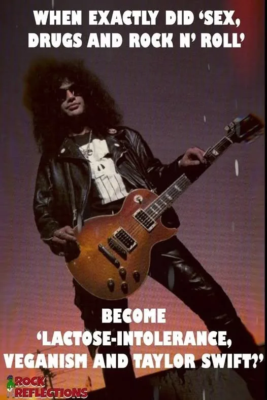 Cu text when exactly did sex, drugs and rock roll become lactose-intolerance, lactose vegan...