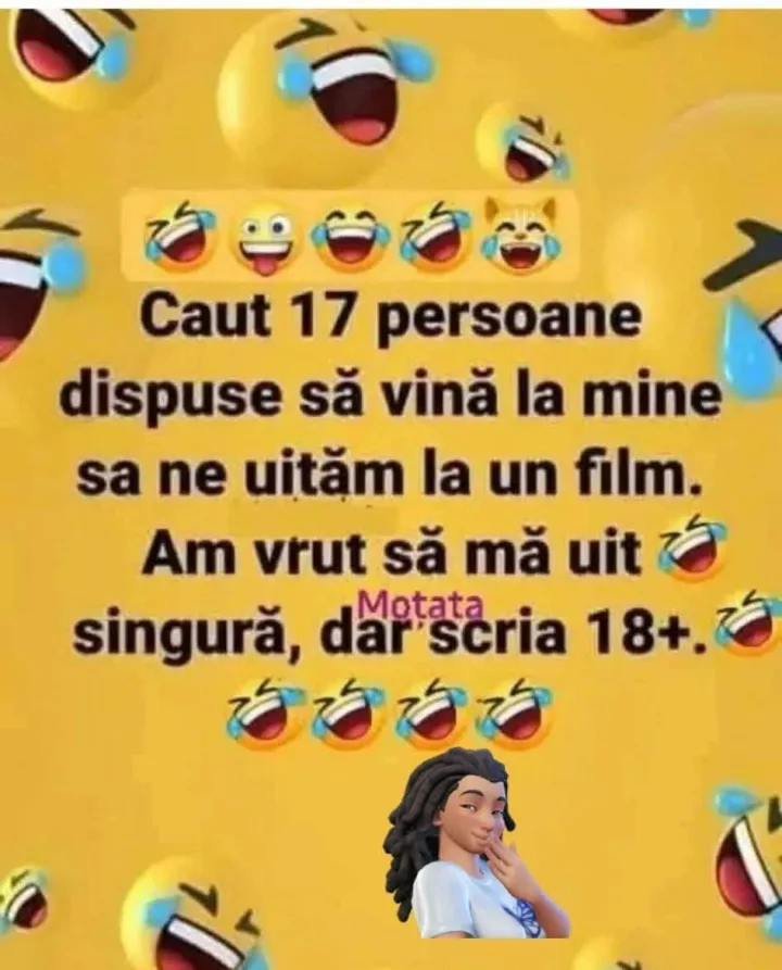 Caut 17 persoane dispuse sa vina la mine sa ne uitam la un film. Am vrut sa ma uit singura,...