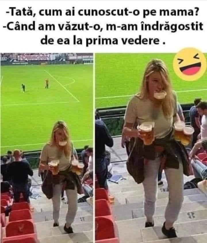 Tata, cum ai cunoscut-o pe mama? -Cand am vazut-o, m-am indragostit de ea la prima vedere.