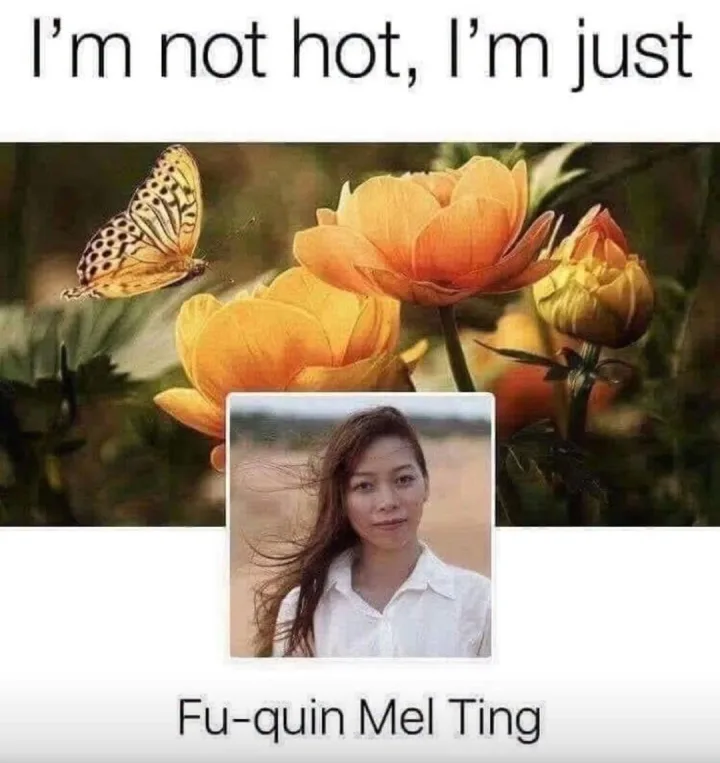 I m not hot, I m just Fu-quin Mel Ting