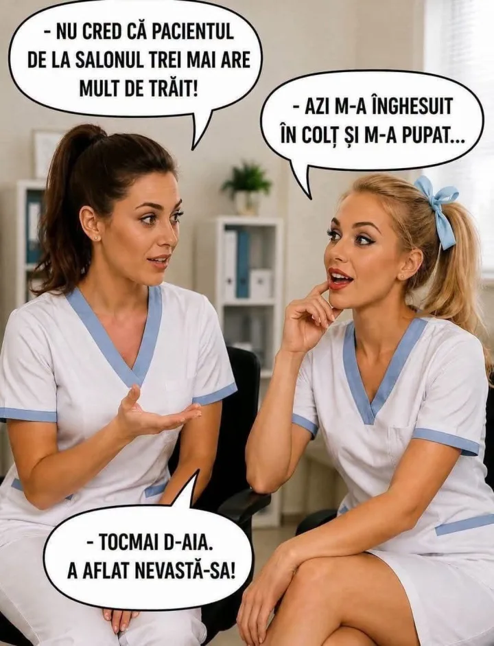 nu cred ca pacientul de la salonul trei mai are mult de trait! -azi m-a inghesuit in colt s...