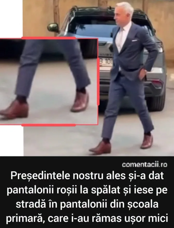 Presedintele nostru ales si-a dat pantalonii rosii la spalat si iese pe strada in pantaloni...
